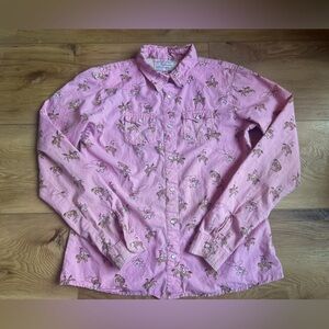 Vintage Panhandle Pearl Snap Button Cowgirl Rodeo Button Up Shirt Youth Size XXL